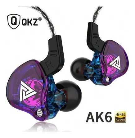 IN EARS QKZ AK6 CON MICROFONO MORADO