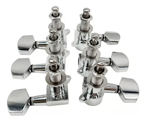 SET DE CLAVIJAS DE PRECISION P/ GUITARRA FOLK PLATEADA
